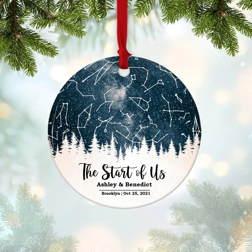 The Start Of Us - Personalized Photo Ceramic Ornament - Gift For Him, Her