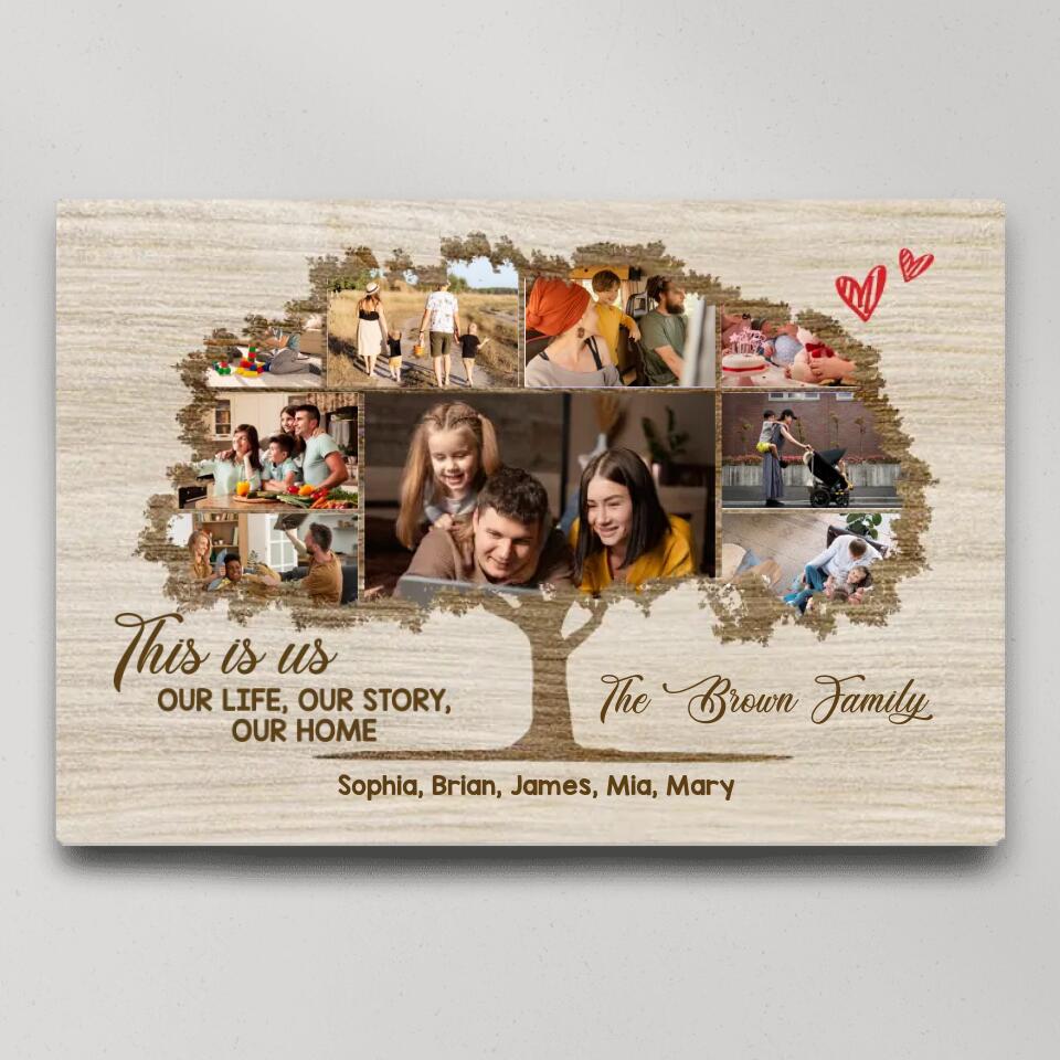 This Is Us Our Life Our Story Our Home Family Tree Custom Canvas Poster Anniversary Gift For Parents