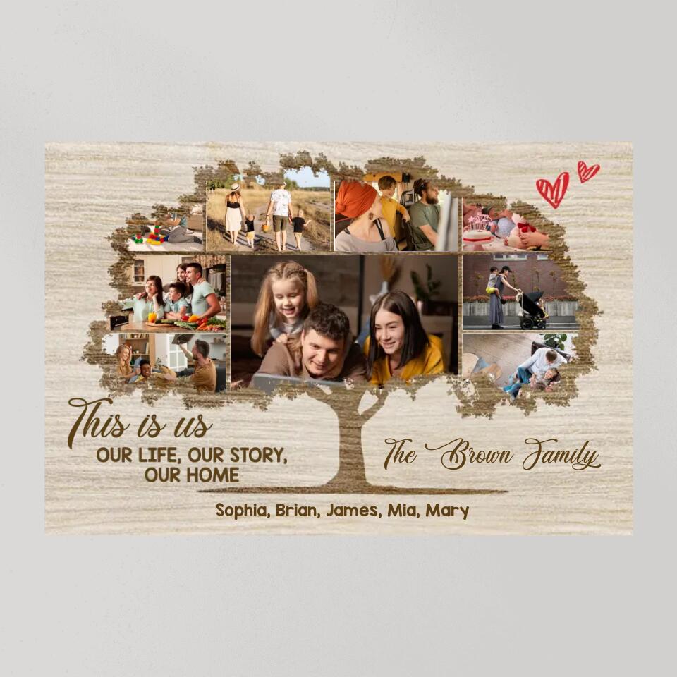 This Is Us Our Life Our Story Our Home Family Tree Custom Canvas Poster Anniversary Gift For Parents