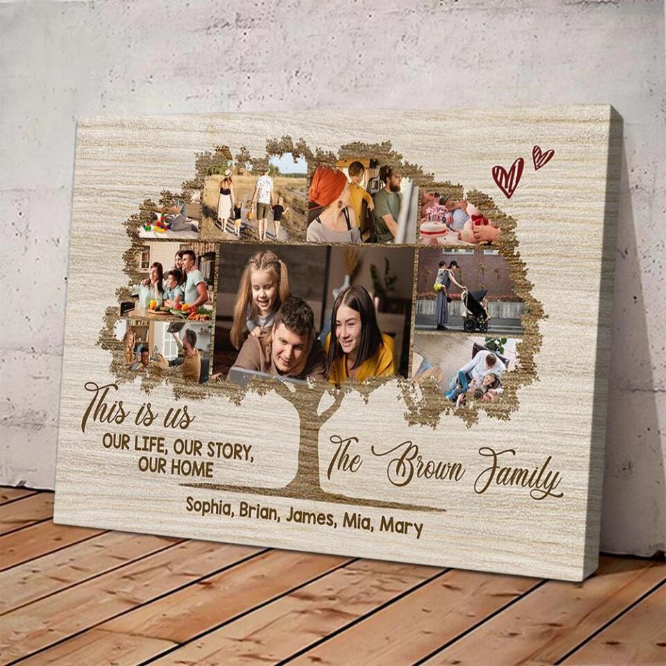 This Is Us Our Life Our Story Our Home Family Tree Custom Canvas Poster Anniversary Gift For Parents