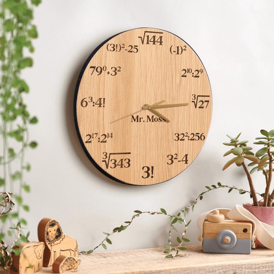 Mathematics Wall Clock - Math Equation Clock - Math Teacher Decor - Fun Gifts for Your Math Teachers