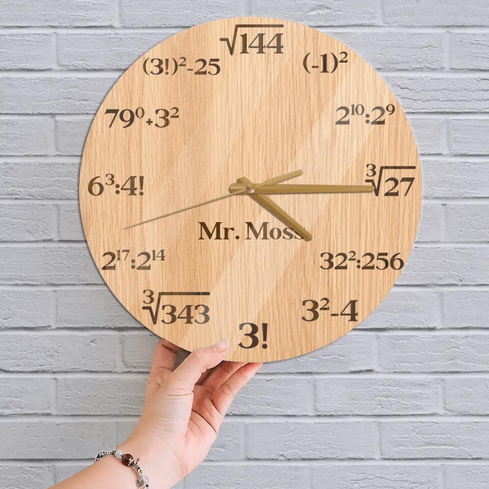 For Math Address Clock Mathematics Wall Clock - Math Equation Clock - Math Teacher Decor - Fu ...