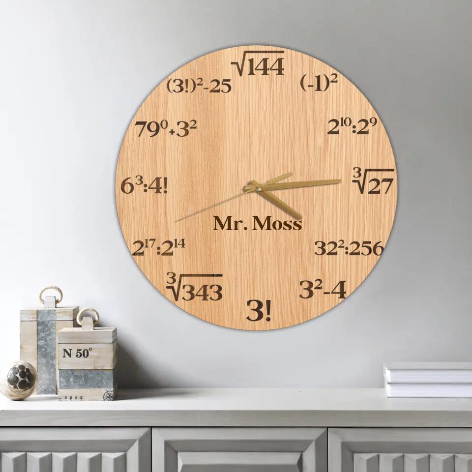 Mathematics Wall Clock - Math Equation Clock - Math Teacher Decor - Fun Gifts for Your Math Teachers