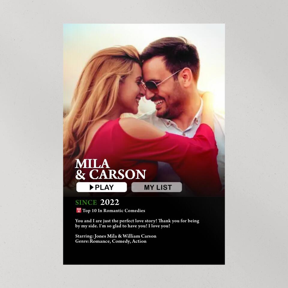 You And I Are Just A Perfect Love Story Custom Canvas Poster Anniversary Gifts