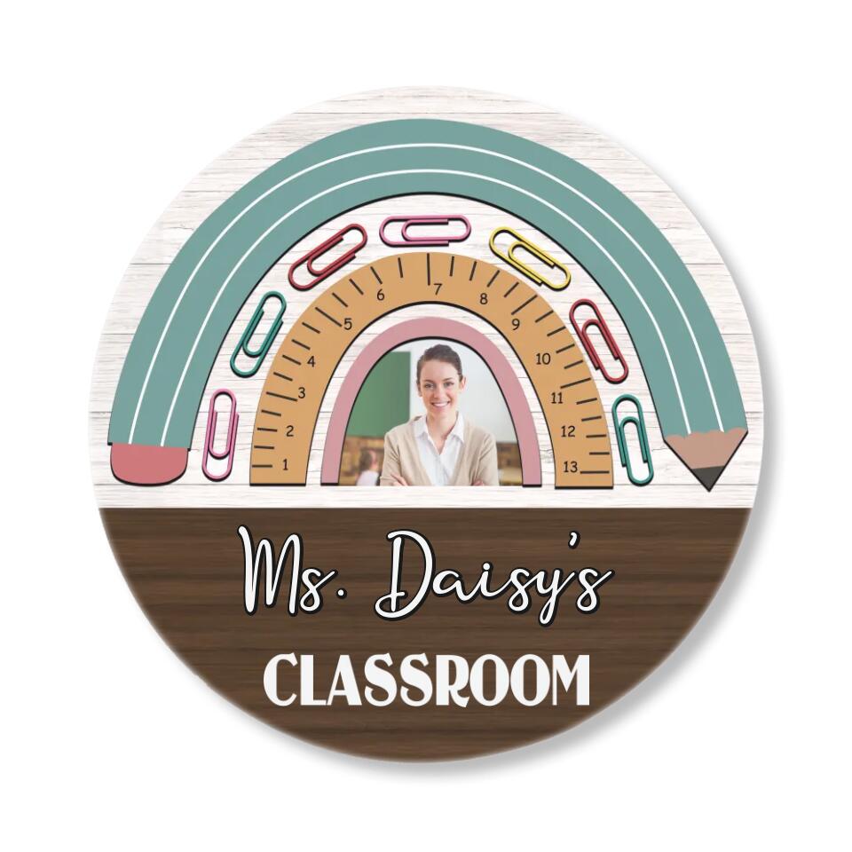 Personalized Round Wood Sign for Teacher - Best Gift for Match Teacher/ Teacher/ Principals - 210IHNNPRW746