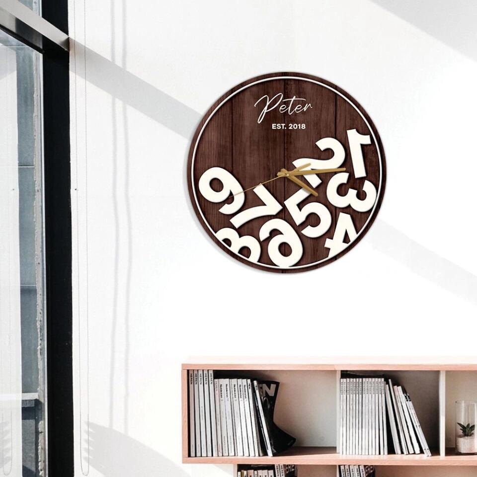 Number Counting Custom Wall Clock Funny Birthday Gift For Son