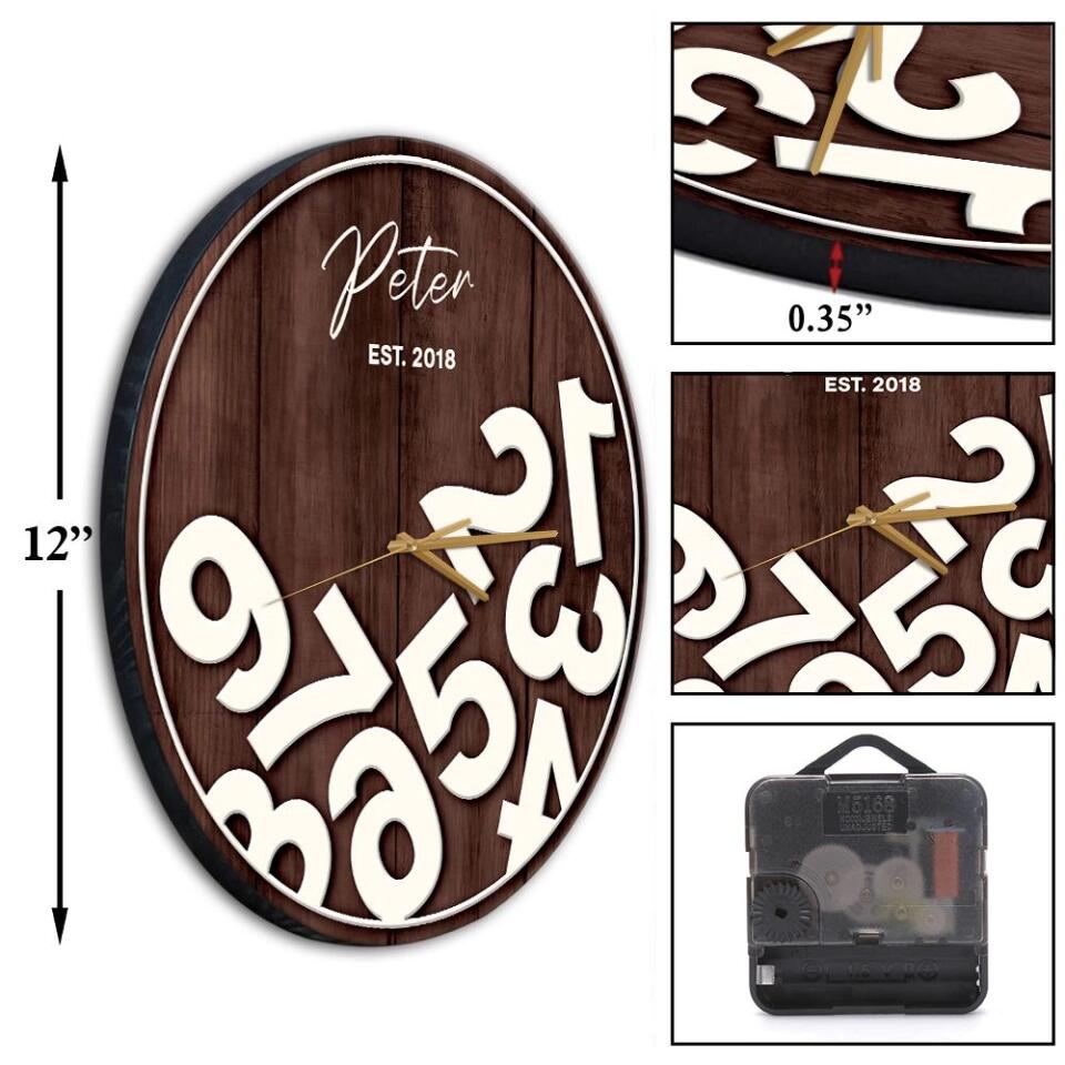 Number Counting Custom Wall Clock Funny Birthday Gift For Son