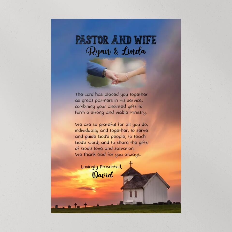 Pastor and Wife Poem - Custom Canvas, Poster - Christian Gift For Pastors