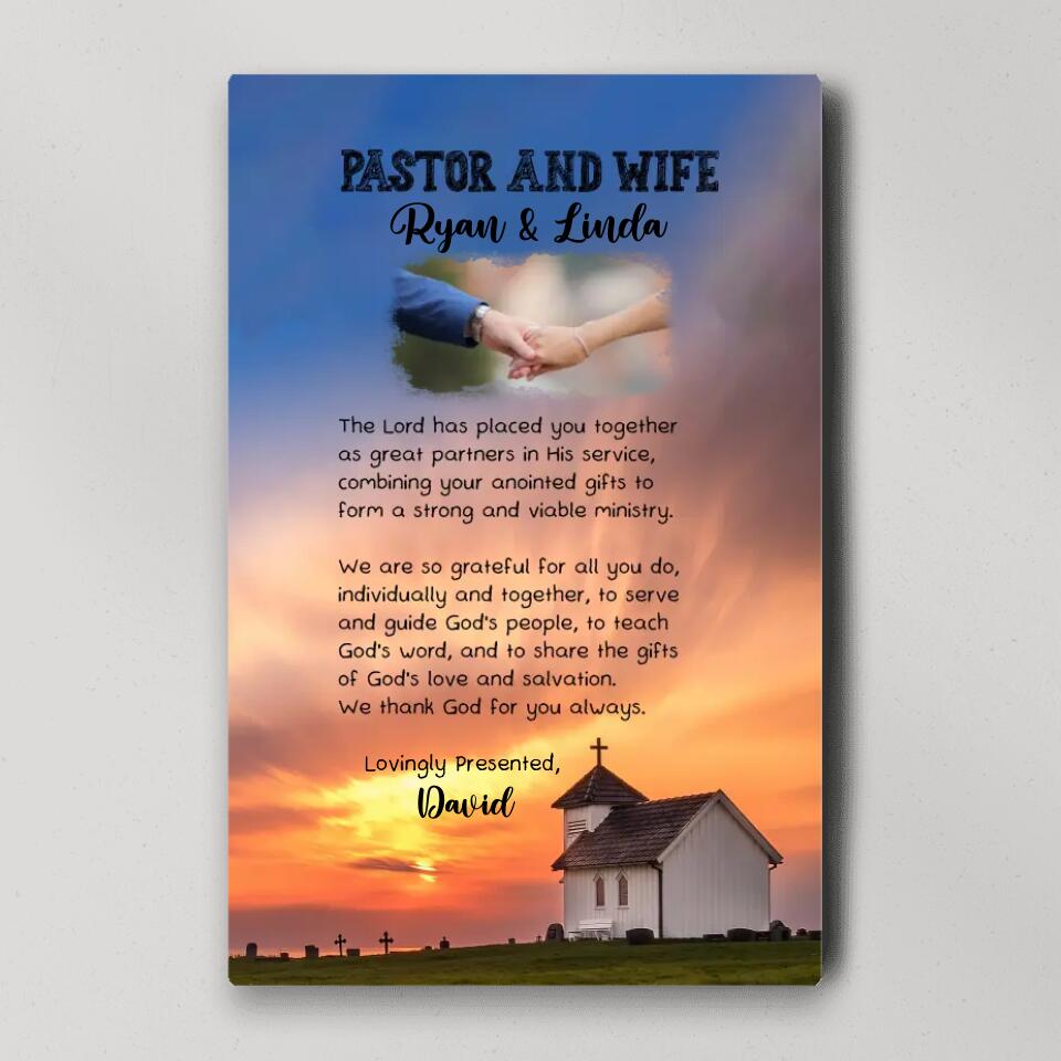 Pastor and Wife Poem - Custom Canvas, Poster - Christian Gift For Pastors