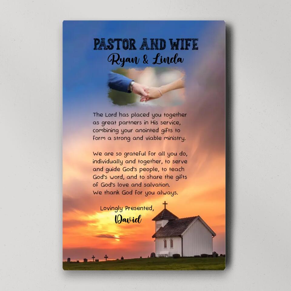 Pastor and Wife Poem - Custom Canvas, Poster - Christian Gift For Pastors