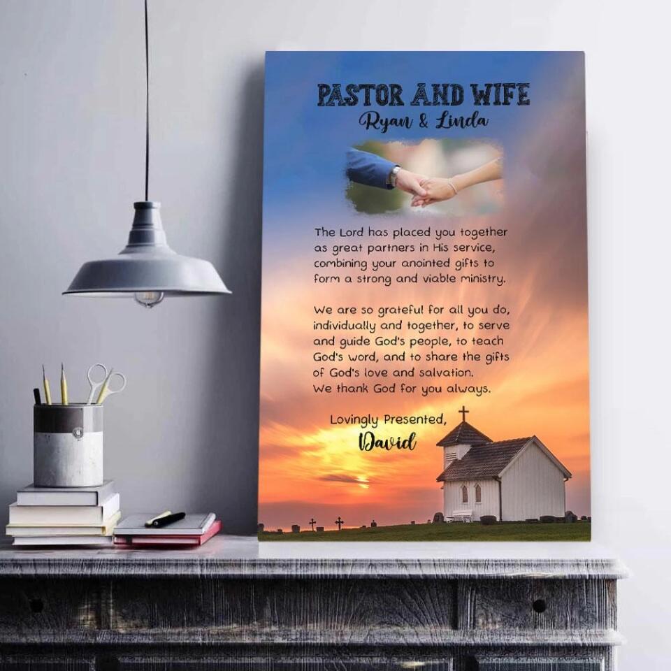 Pastor and Wife Poem - Custom Canvas, Poster - Christian Gift For Pastors