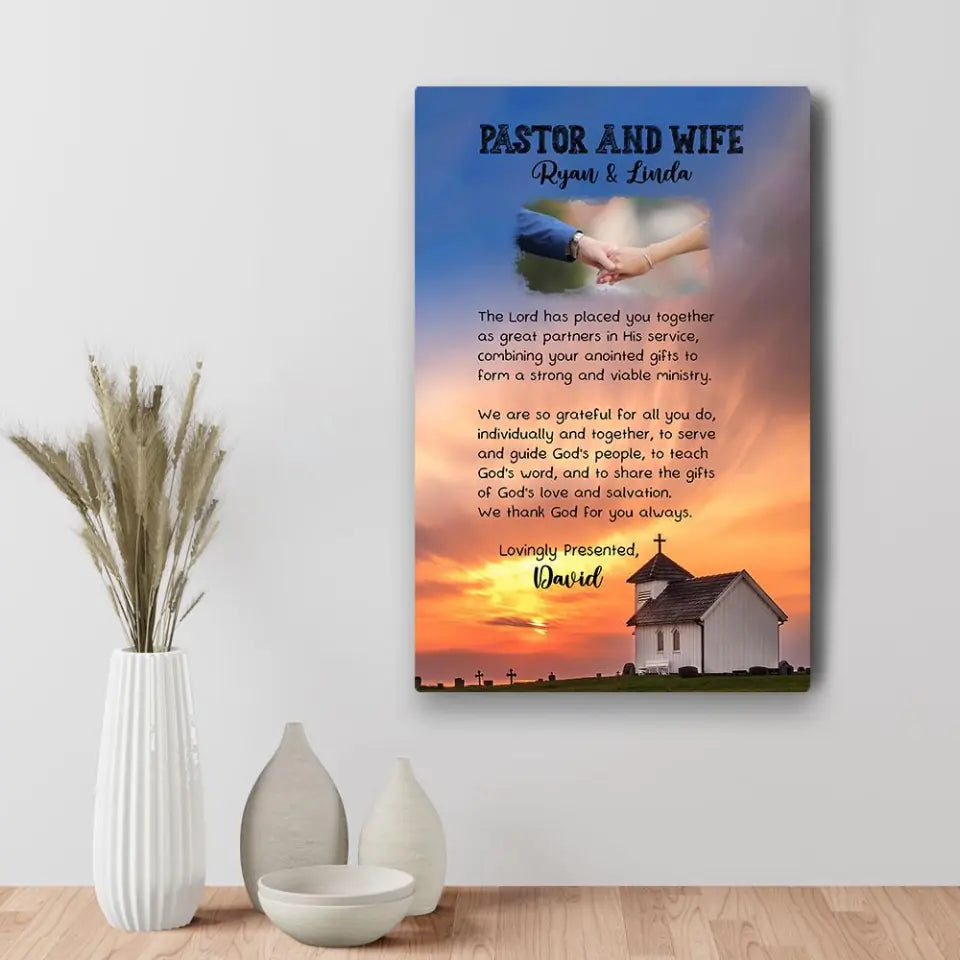 Pastor and Wife Poem - Custom Canvas, Poster - Christian Gift For Pastors
