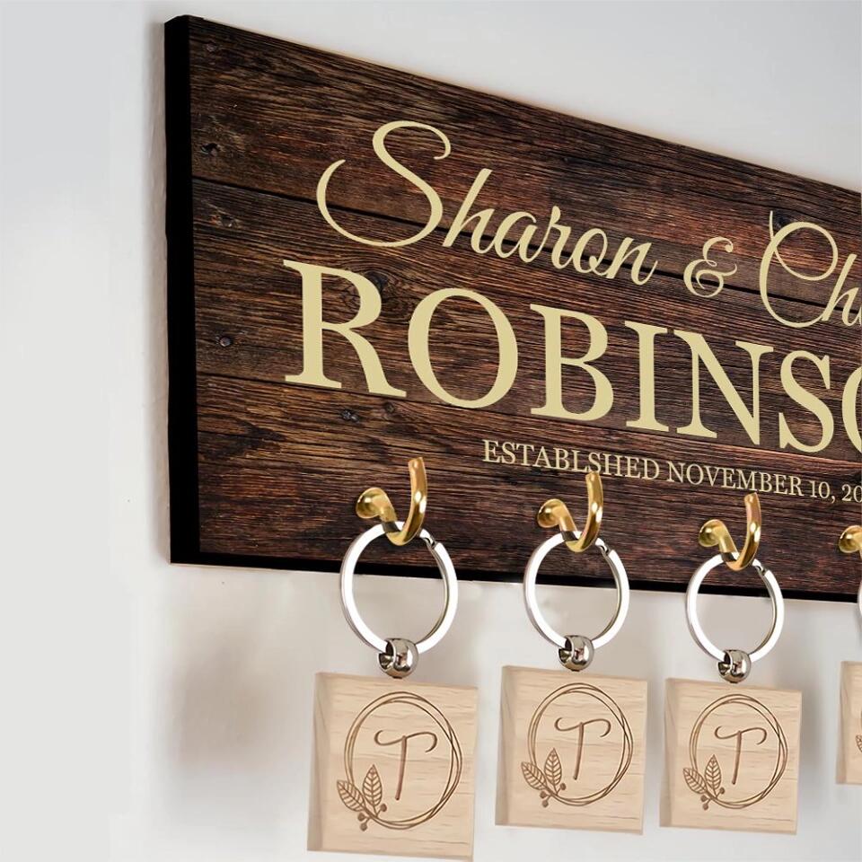 Home Sweet Home - House Warming Present Idea - Custom Key Holder - Anniversary Gift For Parents