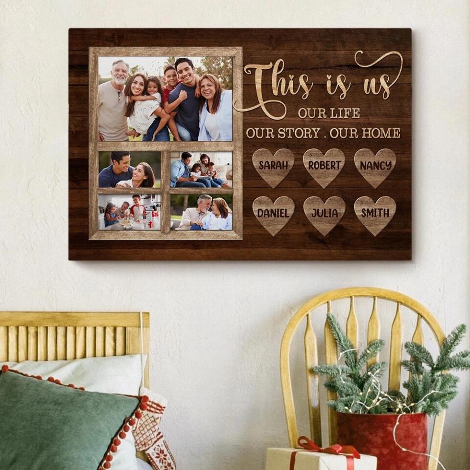 This Is Us Our Life Our Story Our Home Custom Canvas Poster Family Gift