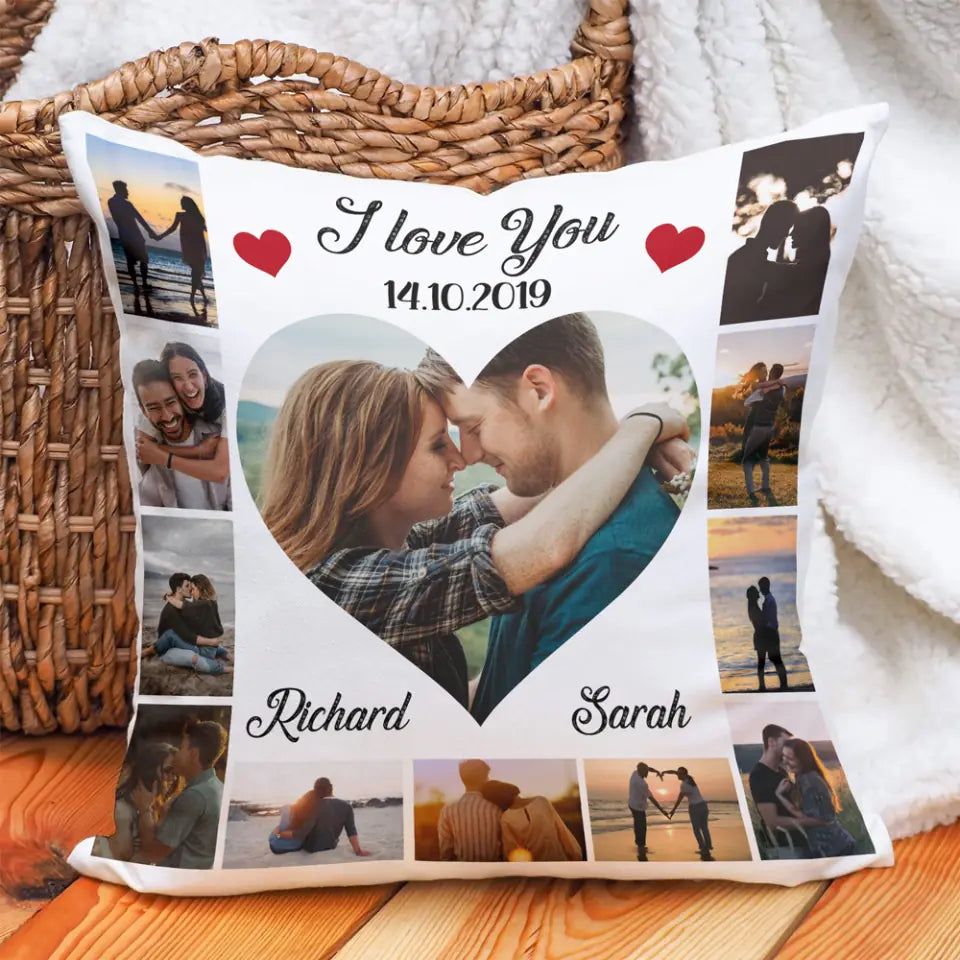 I Love You - Personalized Photos Pillow
