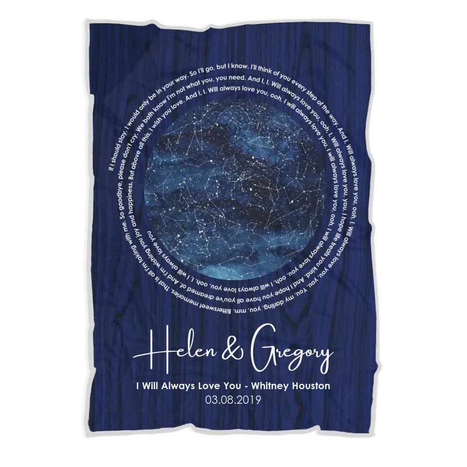 I Will Always Love You - Personalized Star Map Blanket - Best Gift For Him/Her On Christmas Anniversary - 210ICNLNBL104