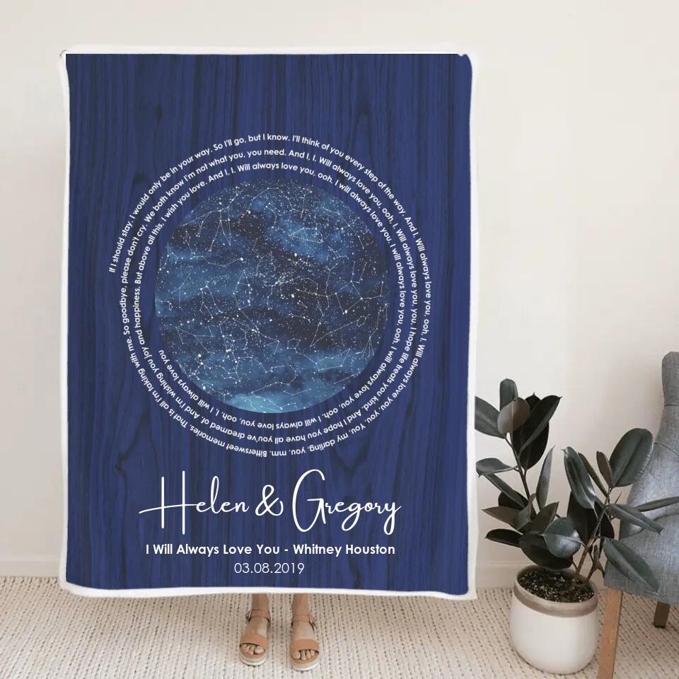 I Will Always Love You - Personalized Star Map Blanket - Best Gift For Him/Her On Christmas Anniversary - 210ICNLNBL104