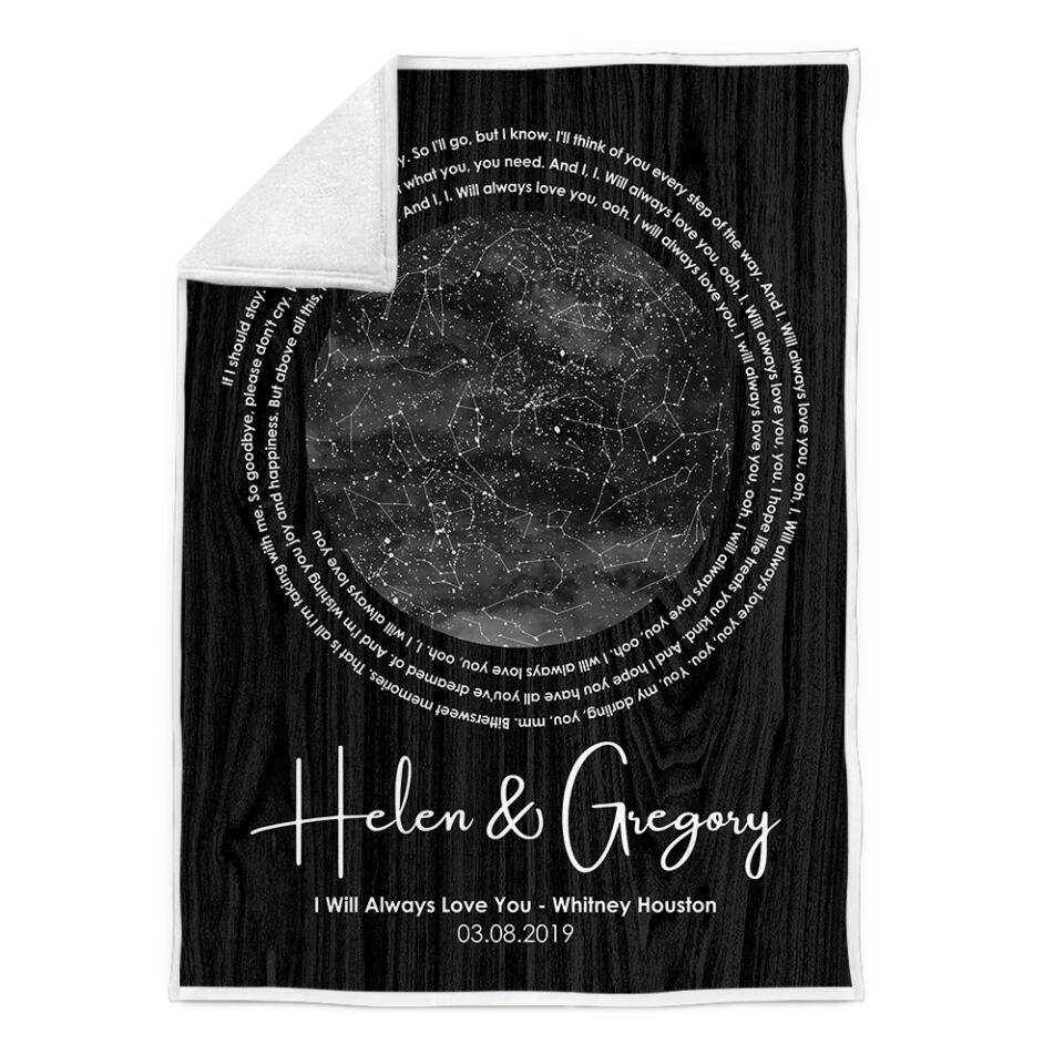 I Will Always Love You - Personalized Star Map Blanket - Best Gift For Him/Her On Christmas Anniversary - 210ICNLNBL104