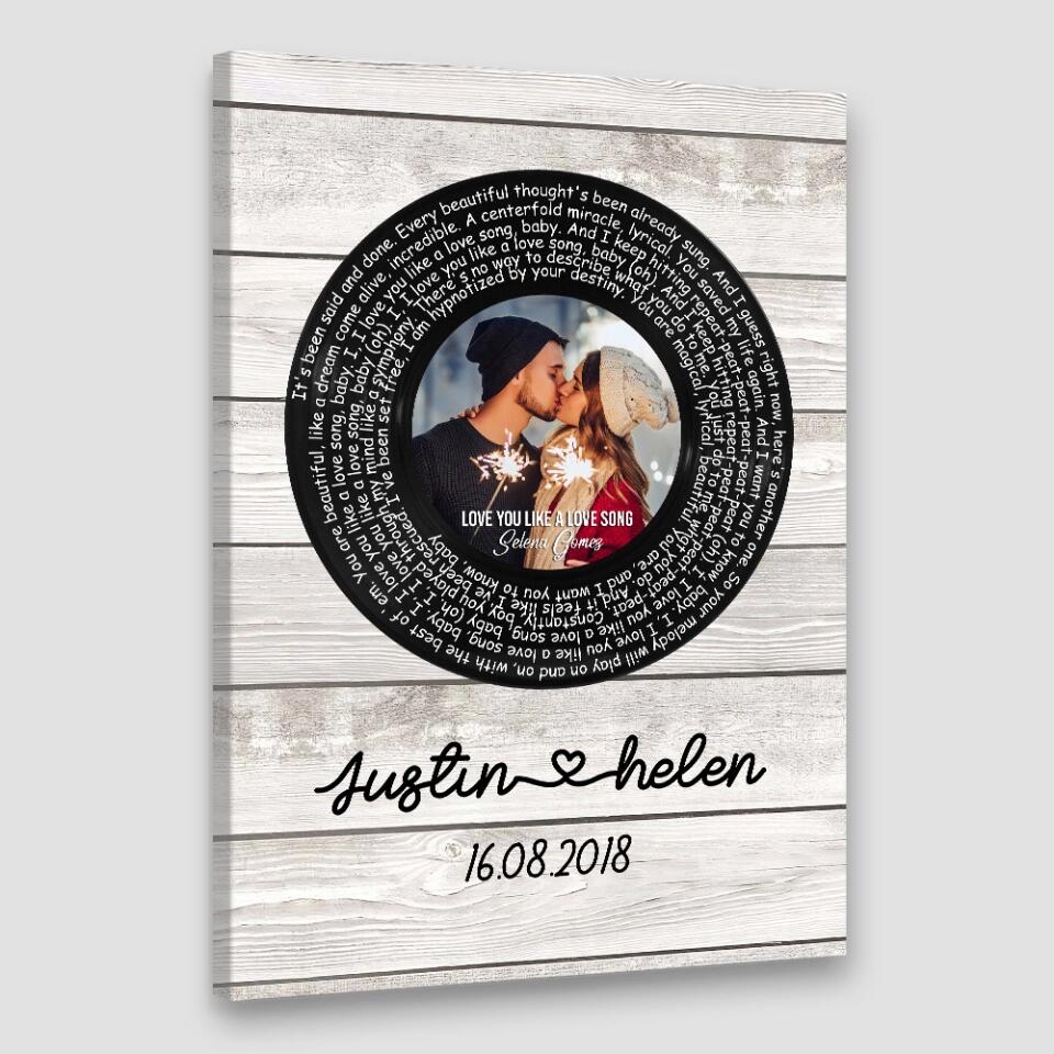Favorite Song Lyrics Mixtape Custom Canvas Poster Anniversary Gift For Couples