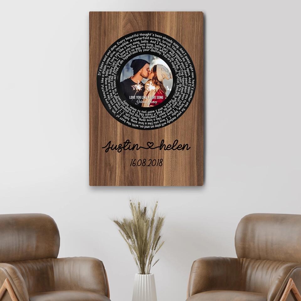 Favorite Song Lyrics Mixtape Custom Canvas Poster Anniversary Gift For Couples