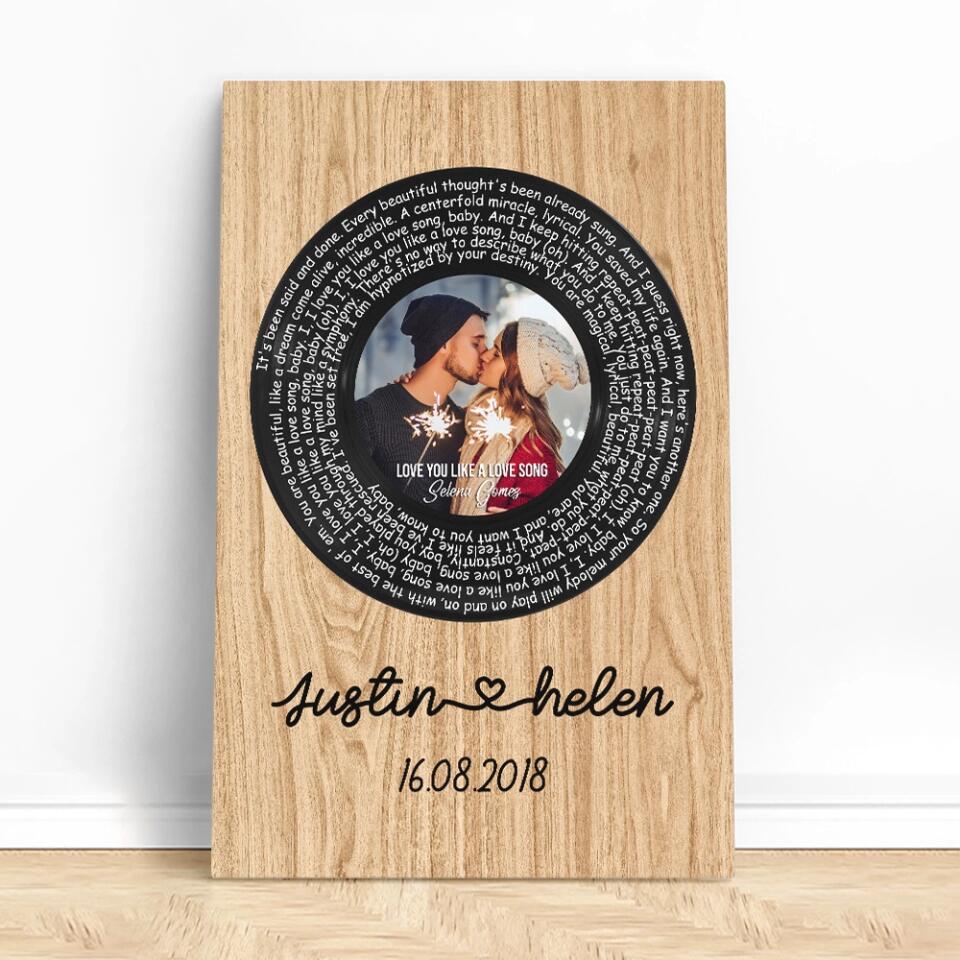 Favorite Song Lyrics Mixtape Custom Canvas Poster Anniversary Gift For Couples