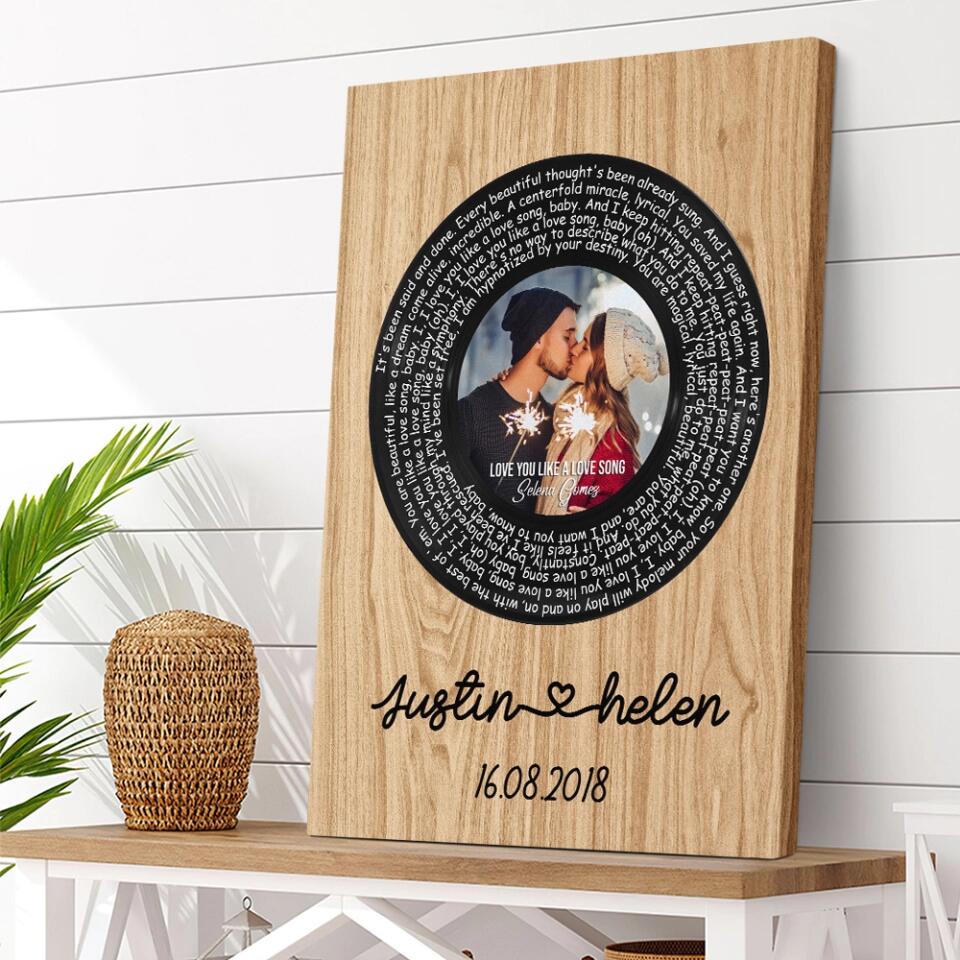Favorite Song Lyrics Mixtape Custom Canvas Poster Anniversary Gift For Couples