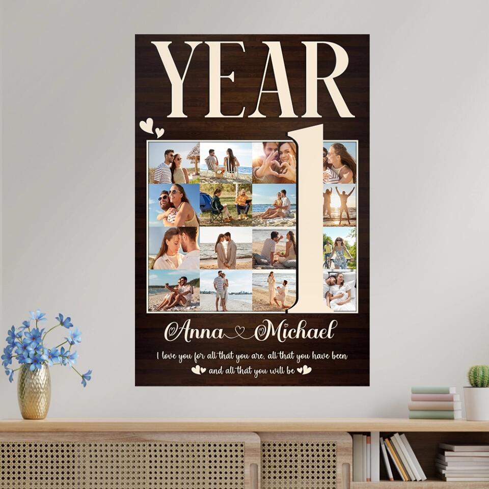 1 Year I Love You For All That You Are Custom Canvas Poster 1 Year Anniversary Gift For Couples