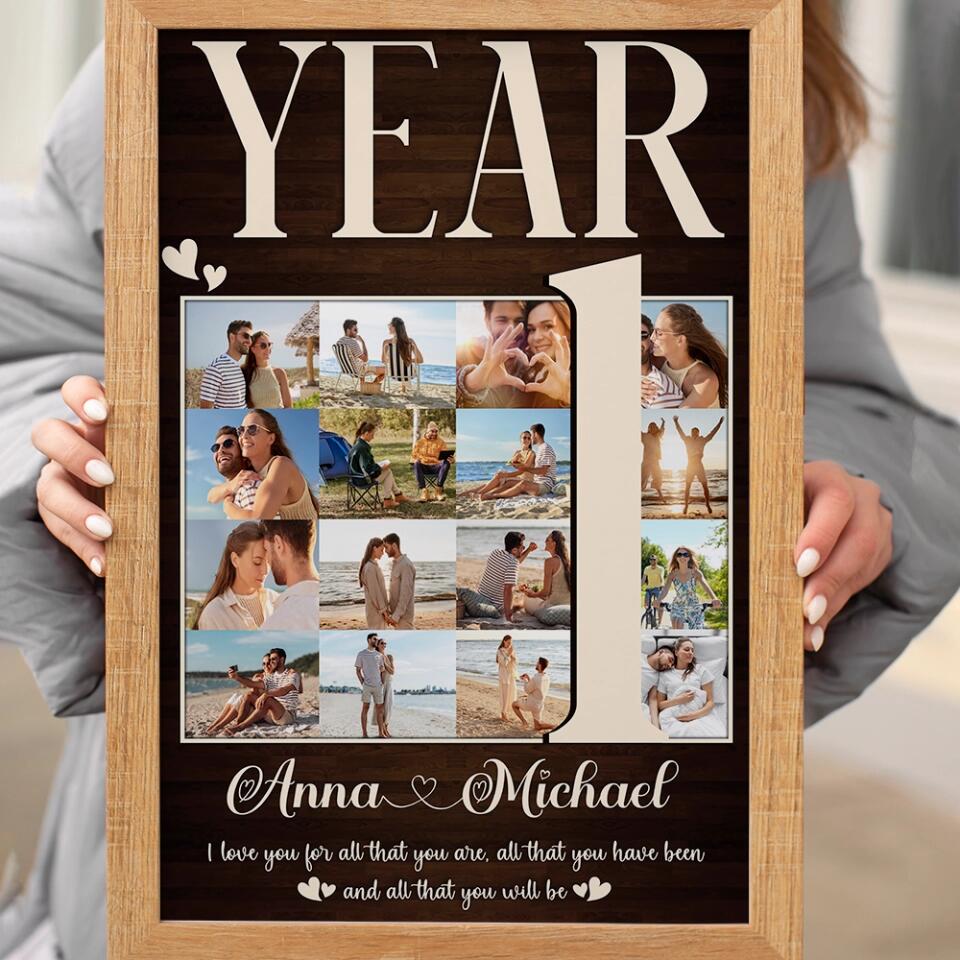 1 Year I Love You For All That You Are Custom Canvas Poster 1 Year Anniversary Gift For Couples