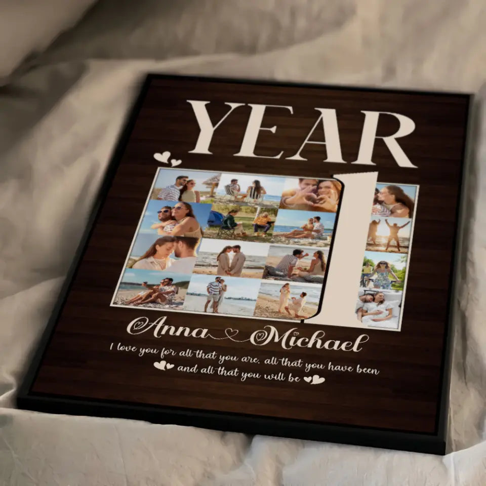 1 Year I Love You For All That You Are Custom Canvas Poster 1 Year Anniversary Gift For Couples