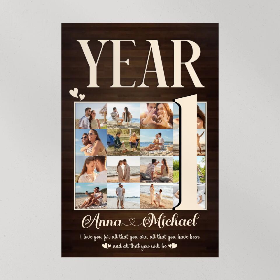 1 Year I Love You For All That You Are Custom Canvas Poster 1 Year Anniversary Gift For Couples
