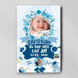 Cute Baby With Baby Birthday Information - Personalized Canvas Poster Wall Art Home Decor - Best Birthday Gifts for Baby On Birthday - 210IHPLNCA472