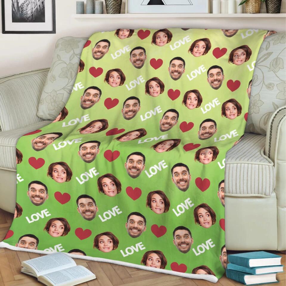 Custom Face And Pattern - Personalized Blanket - Best Gifts for Him Her Friends On Birthdays Anniversaries Christmas - 210IHPBNBL467