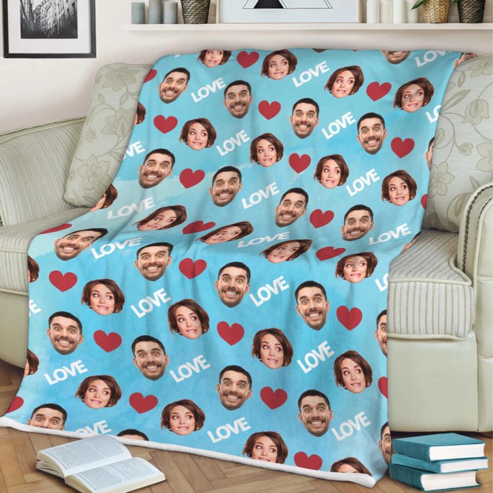 Custom Face And Pattern - Personalized Blanket - Best Gifts for Him Her Friends On Birthdays Anniversaries Christmas - 210IHPBNBL467