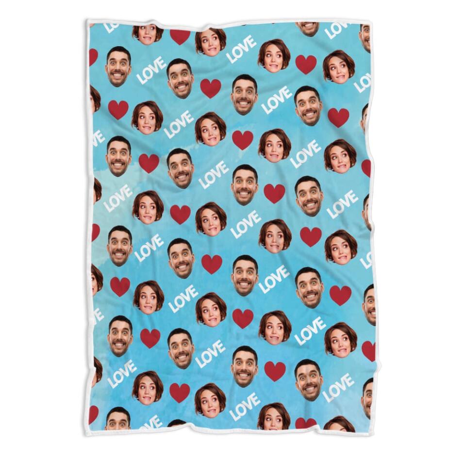 Custom Face And Pattern - Personalized Blanket - Best Gifts for Him Her Friends On Birthdays Anniversaries Christmas - 210IHPBNBL467