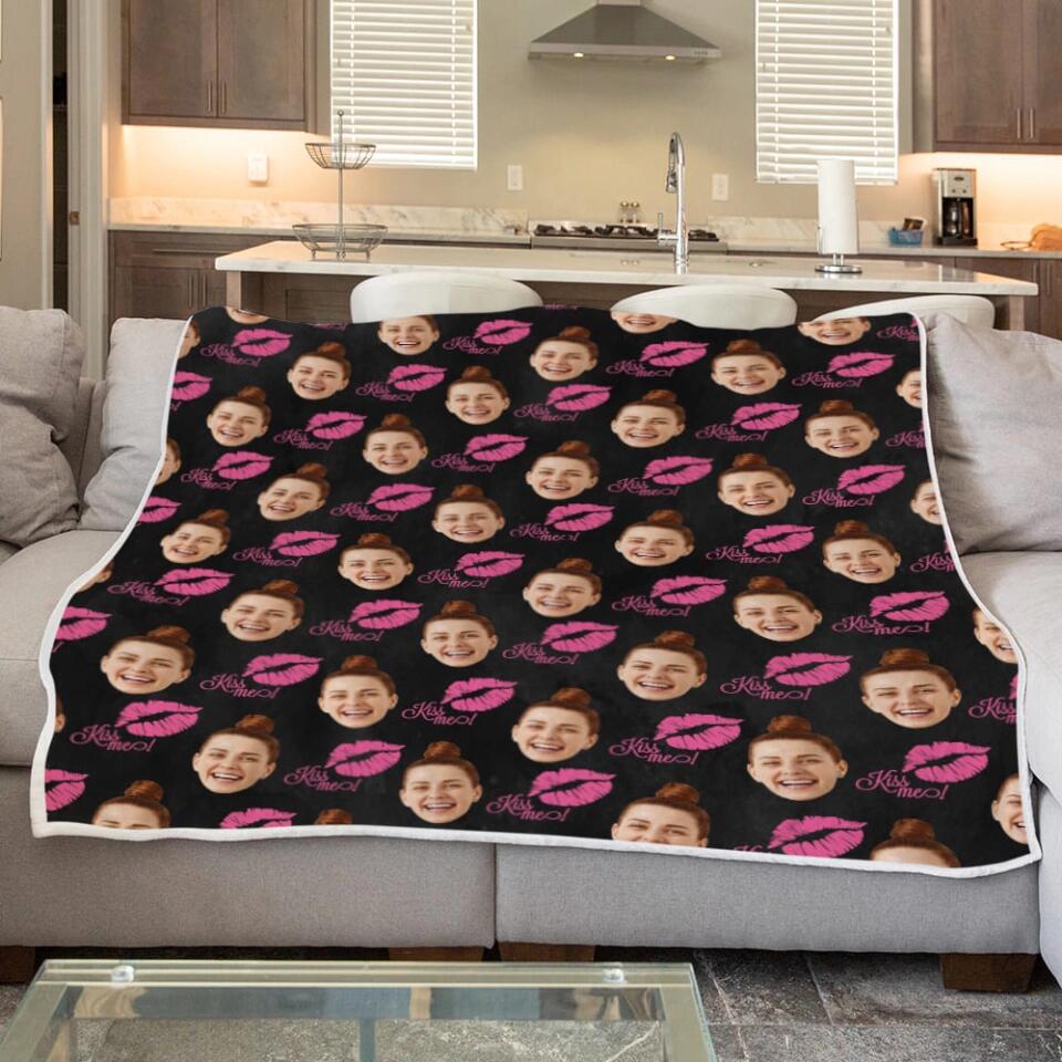 Custom Face And Pattern - Personalized Blanket - Best Gifts for Him Her Friends On Birthdays Anniversaries Christmas - 210IHPBNBL467