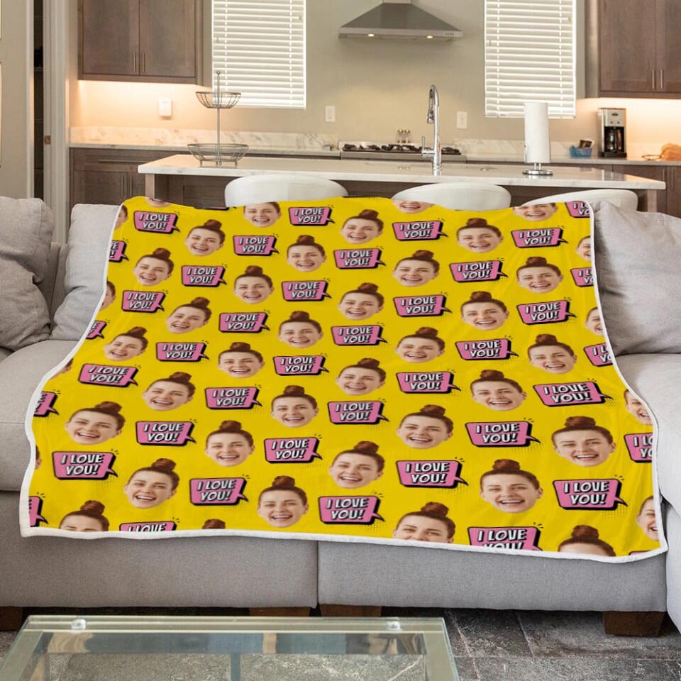 Custom Face And Pattern - Personalized Blanket - Best Gifts for Him Her Friends On Birthdays Anniversaries Christmas - 210IHPBNBL467