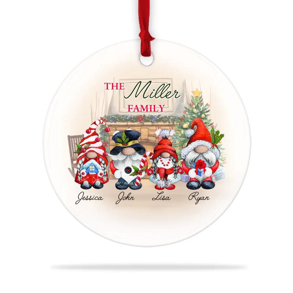 The Gnome Family Personalized Ceramic Ornament Gift For Christmas For Family