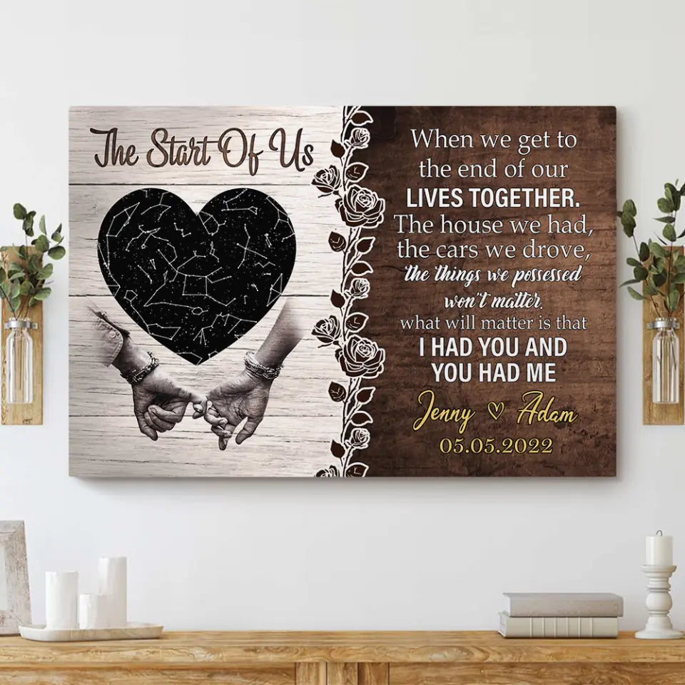 The Start Of Us Custom Canvas Poster Anniversary Gift For Couples