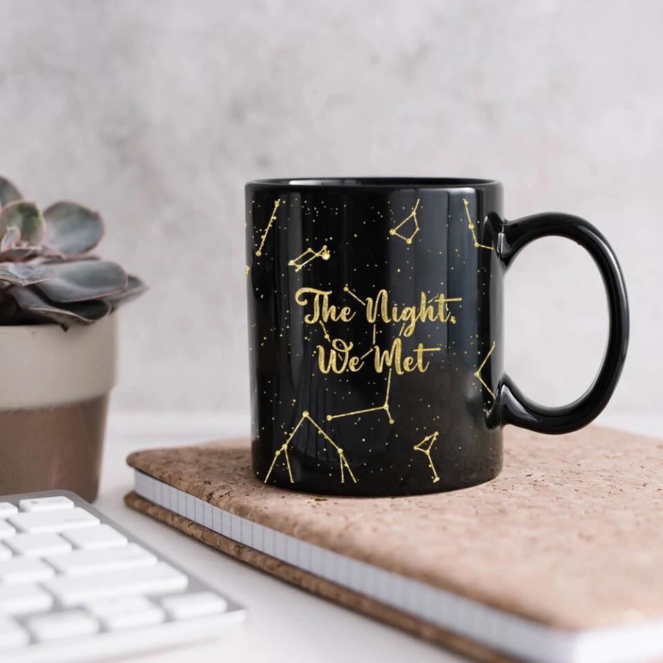 Star Map The Night We Met - Personalized Star Map Black Mug - Gifts for Him Her