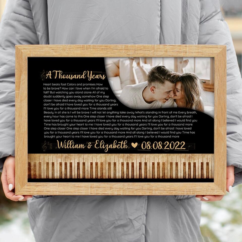 Piano Art Favorite Song Lyrics Custom Canvas Poster Anniversary Gift For Couples