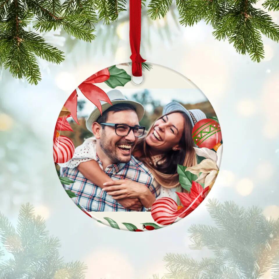 Celebrating Christmases Together - Best Personalized Ornament for Couple, Husband and wife - Decor Christmas Tree - Custom Number, Name and Photo Ornament - 210IHNBNOR778