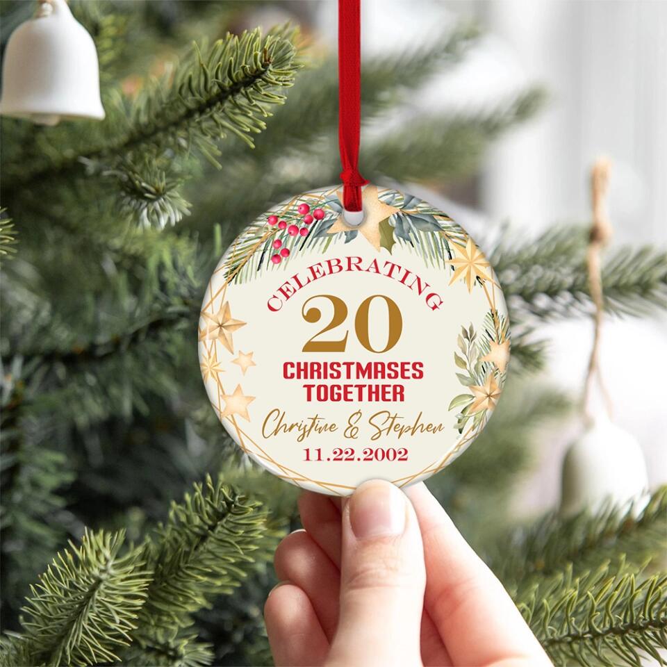 Celebrating Christmas Together Personalized Christmas Ornaments Gift For Couple