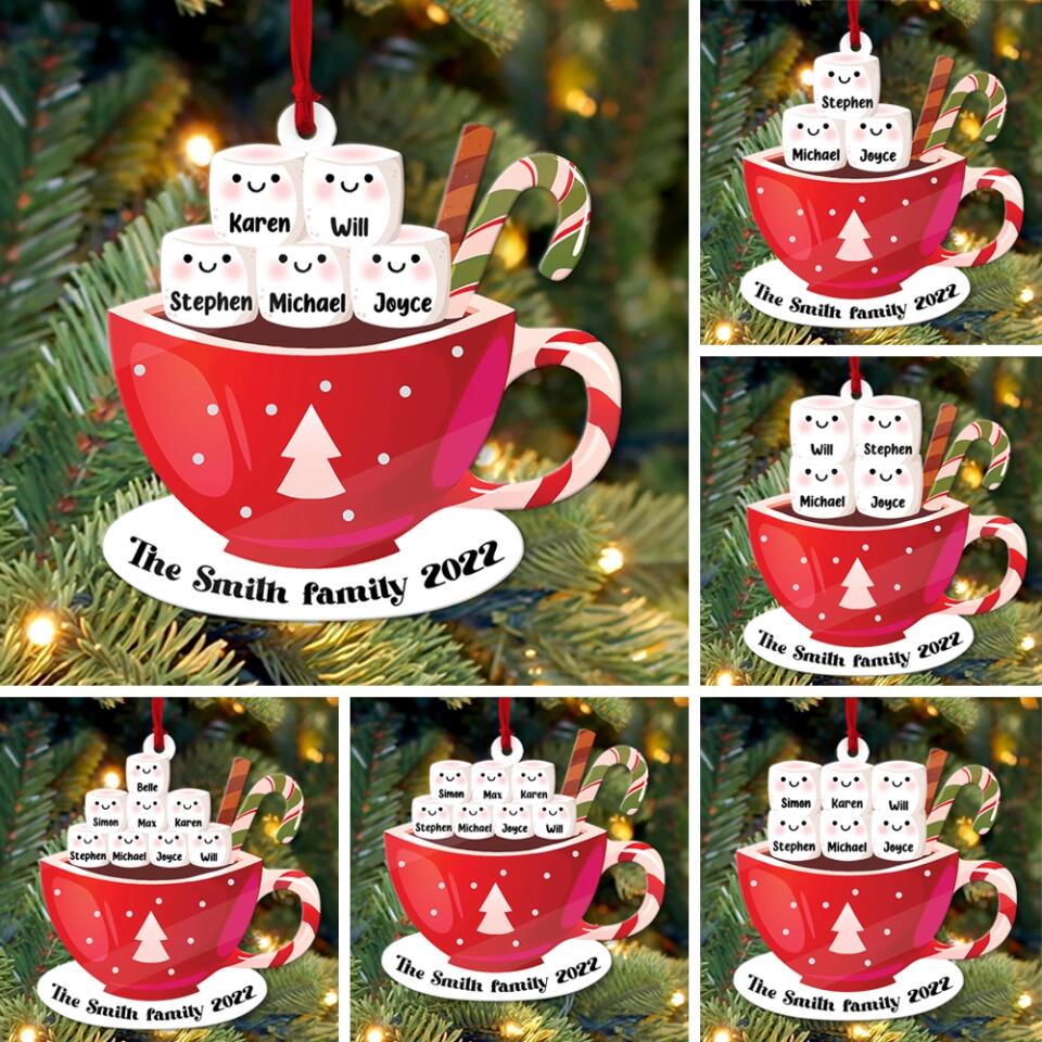 Member of Marshmellow Coffee Family 2022 - Sweet Personalized Ornament on Christmas Tree - Best Gift for Family, Parents, Grandparents - 210IHNBNOR784