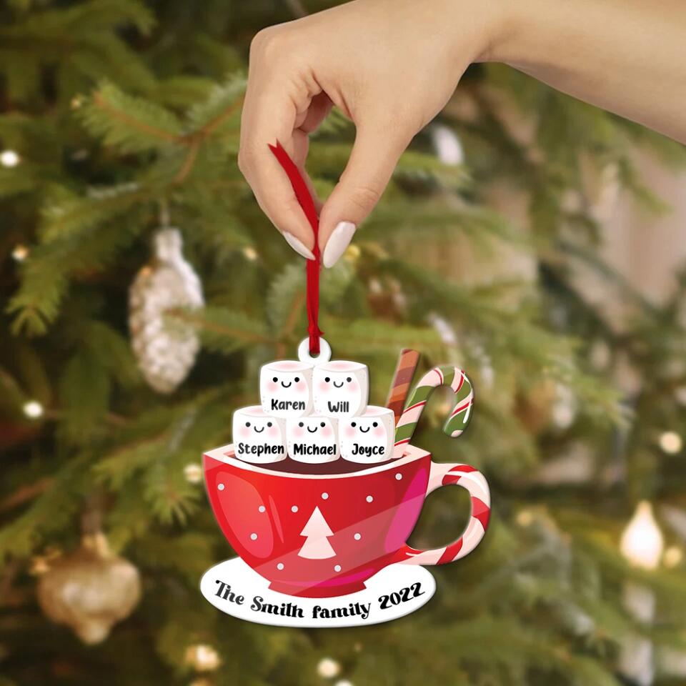 Member of Marshmellow Coffee Family 2022 - Sweet Personalized Ornament on Christmas Tree - Best Gift for Family, Parents, Grandparents - 210IHNBNOR784