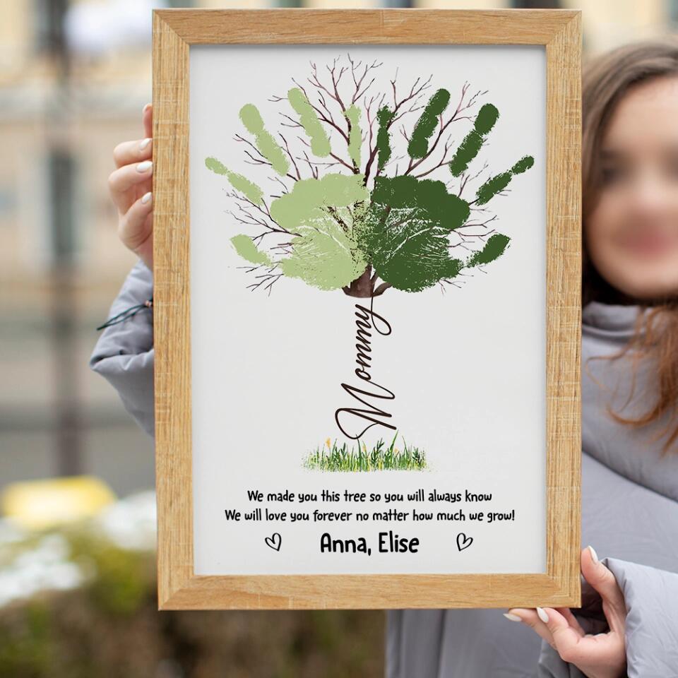 Handprint Keepsake We Made You This Tree Custom Canvas Poster Gift For Mom Granndma