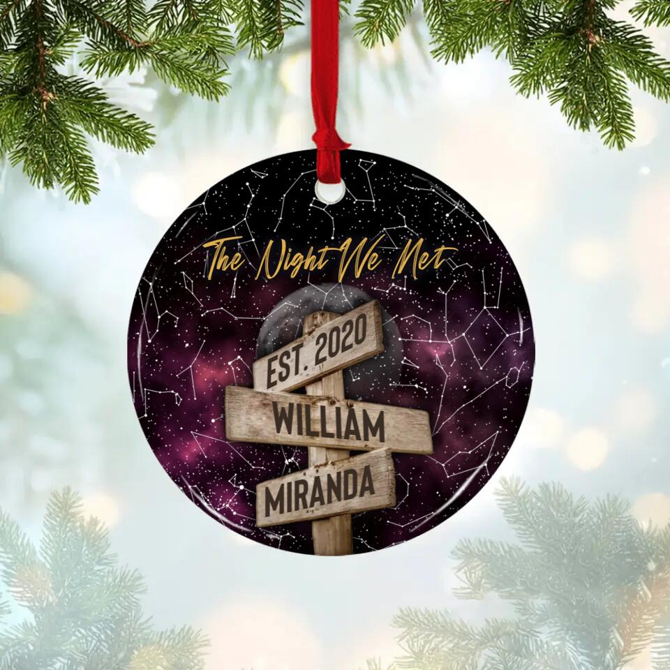 The Night We Met Custom Star Map Ceramic Ornament Christmas Gift For Couples