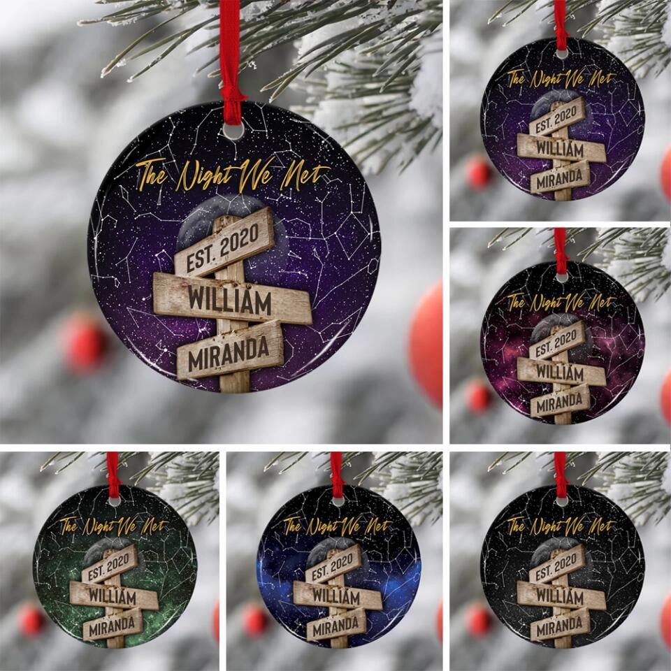 The Night We Met Custom Star Map Ceramic Ornament Christmas Gift For Couples