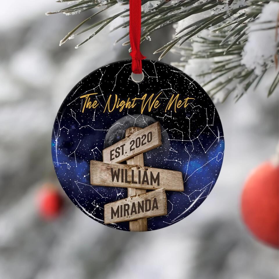 The Night We Met Custom Star Map Ceramic Ornament Christmas Gift For Couples