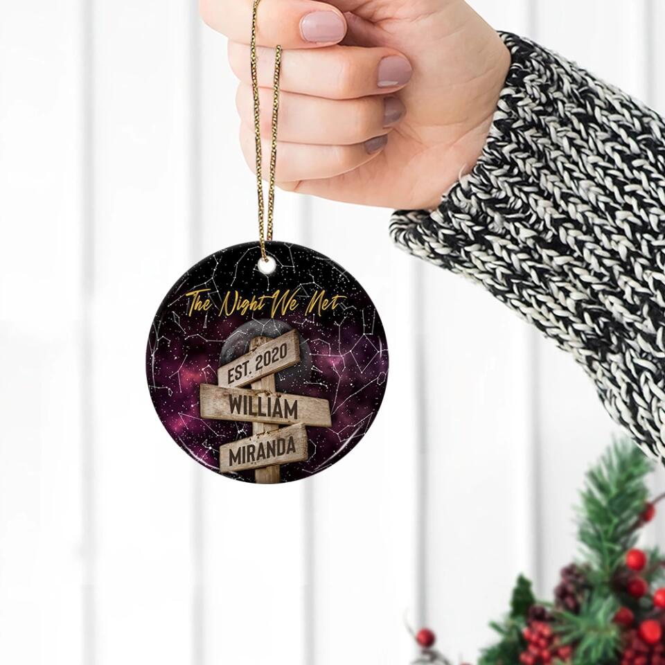 The Night We Met Custom Star Map Ceramic Ornament Christmas Gift For Couples