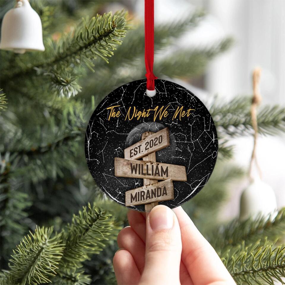 The Night We Met Custom Star Map Ceramic Ornament Christmas Gift For Couples